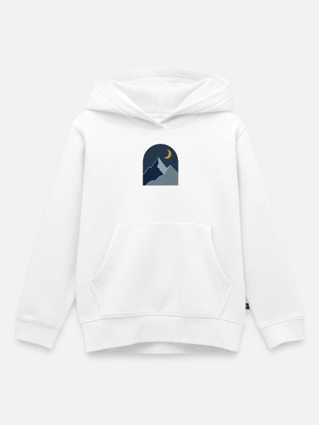 Midnight Mountain Serenity - Kinder Premium Organic Hoodie - Weiß