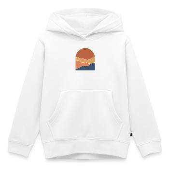 Warm Horizon Layers - Kids Premium Organic Hoodie - white - Front - AI Model Kid Female (0cm)