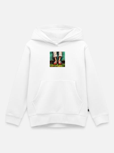 Energie in Rot - Kinder Premium Organic Hoodie - Weiß