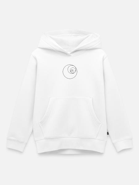 Fibonacci-Spiralkreis - Kinder Premium Organic Hoodie - Weiß