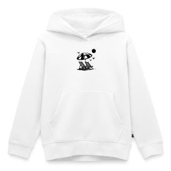 Strandurlaub mit Liegestühlen unter Sonnenschirm - Kinder Premium Organic Hoodie - Weiß - Vorne - AI Model Kid Female (0cm)