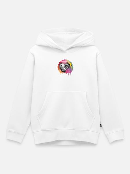 Badminton Federball - Kinder Premium Organic Hoodie - Weiß