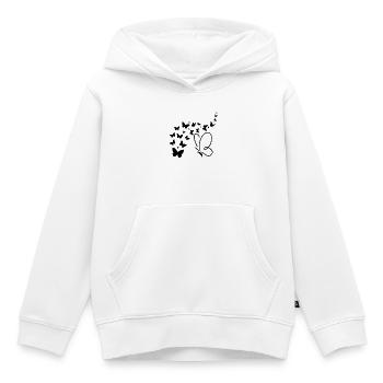 Papillon envol  - Sweat Premium à capuche enfant bio - blanc - Devant - AI Model Kid Female (0cm)