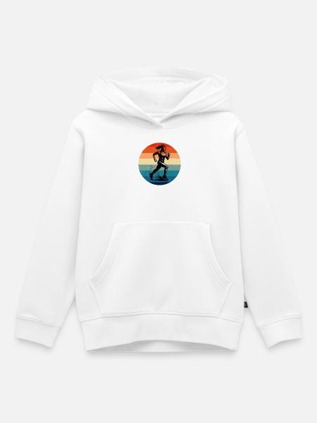 Klassisches Running Motiv - Kinder Premium Organic Hoodie - Weiß