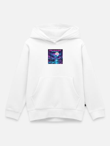 Retro Cyber Angler - Kinder Premium Organic Hoodie - Weiß