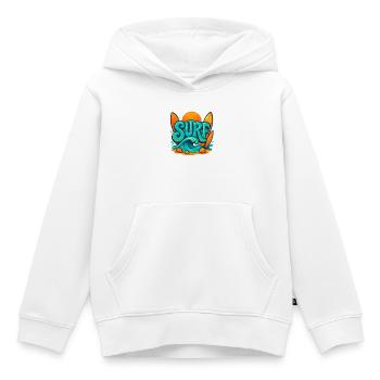 Art des mots Sunset Surf - Sweat Premium à capuche enfant bio - blanc - Devant - AI Model Kid Female (0cm)