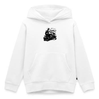 Zug - Kinder Premium Organic Hoodie - Weiß - Vorne - AI Model Kid Female (0cm)