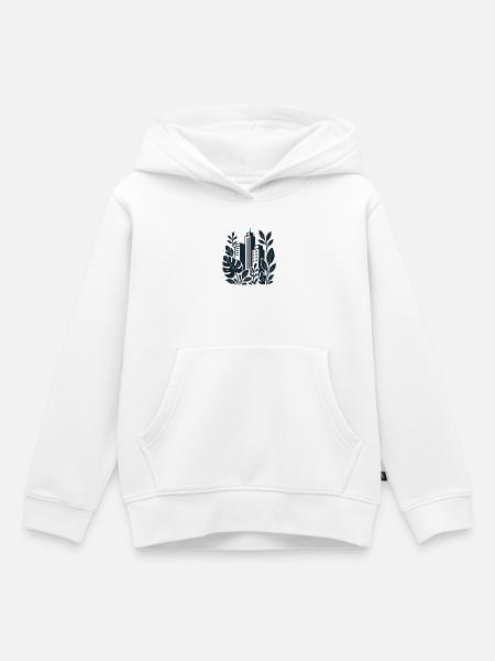 Stadtgrün Skyline - Kinder Premium Organic Hoodie - Weiß