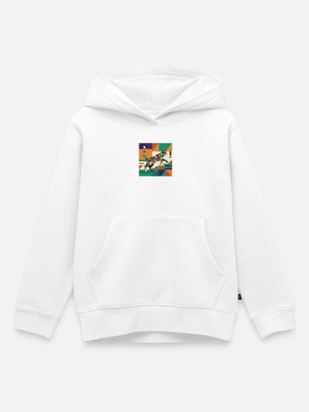 Geometrischer Tiger Farbspiel - Kinder Premium Organic Hoodie - Weiß