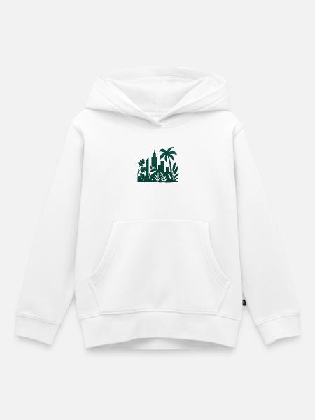 Dschungelstadt Skyline Silhouette - Kinder Premium Organic Hoodie - Weiß