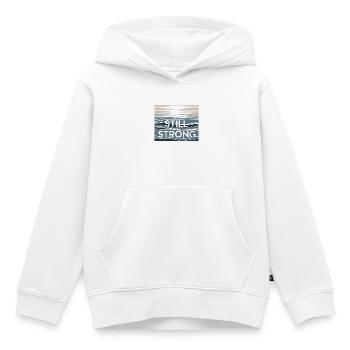 Still Strong Wellenmuster - Kinder Premium Organic Hoodie - Weiß - Vorne - AI Model Kid Female (0cm)