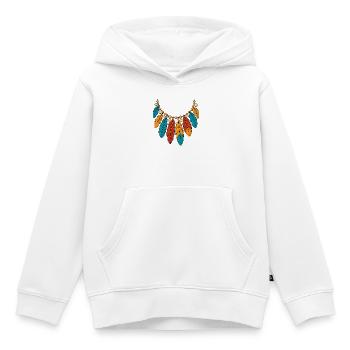 Indianer Kostüm Indianerin Halskette Feder Kette - Kinder Premium Organic Hoodie - Weiß - Vorne - AI Model Kid Female (0cm)