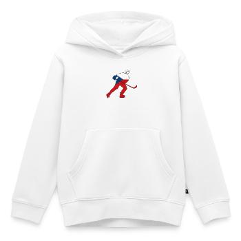 Eishockeyspieler mit tschechischer Flagge - Kinder Premium Organic Hoodie - Weiß - Vorne - AI Model Kid Female (0cm)