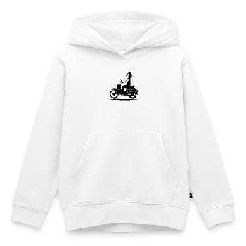 DELNJOSERBOWKA - MOPED - Kinder Premium Organic Hoodie - Weiß - Vorne - AI Model Kid Female (0cm)