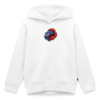 Betta bleu rouge - Sweat Premium à capuche enfant bio - blanc - Devant - AI Model Kid Female (0cm)