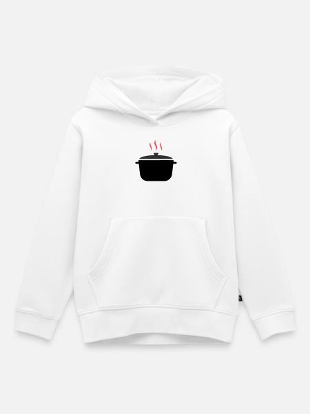Kochtopf Dampf Kochen - Kinder Premium Organic Hoodie - Weiß