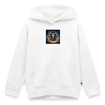 Himmlischer Elefant mit goldener Krone - Kinder Premium Organic Hoodie - Weiß - Vorne - AI Model Kid Female (0cm)