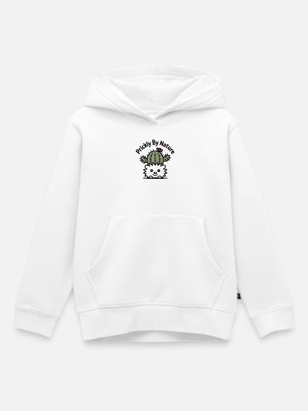 Kaktus-Igel mit Blüte - Kinder Premium Organic Hoodie - Weiß