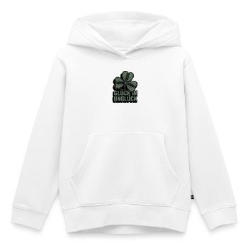 Glück im Unglück Kleeblatt-Design - Kinder Premium Organic Hoodie - Weiß - Vorne - AI Model Kid Female (0cm)
