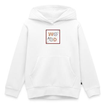 minimalistisches Design für Baumringe - Kinder Premium Organic Hoodie - Weiß - Vorne - AI Model Kid Female (0cm)