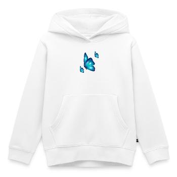 Trio papillons - Sweat Premium à capuche enfant bio - blanc - Devant - AI Model Kid Female (0cm)