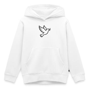 Friedenstaube Zweig Peace - Kinder Premium Organic Hoodie - Weiß - Vorne - AI Model Kid Female (0cm)