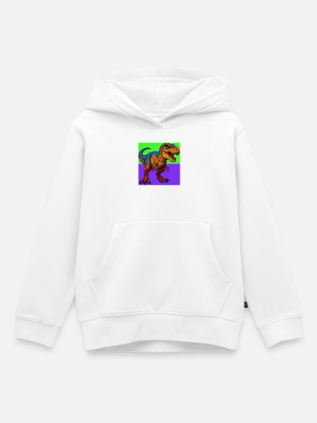 Dinosaurier - Kinder Premium Organic Hoodie - Weiß