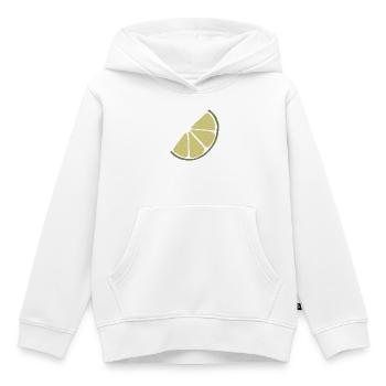 Lime Slice Minimalist Lime - Kids Premium Organic Hoodie - white - Front - AI Model Kid Female (0cm)
