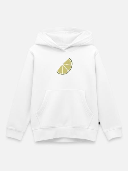Lime Slice Minimalistische Limette - Kinder Premium Organic Hoodie - Weiß