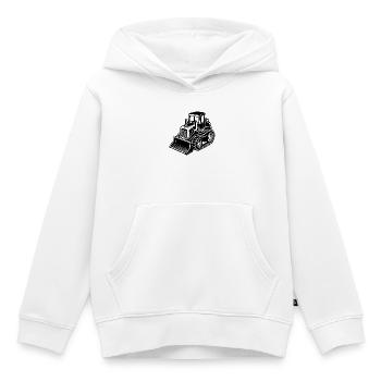 Bulldozer - Sweat Premium à capuche enfant bio - blanc - Devant - AI Model Kid Female (0cm)