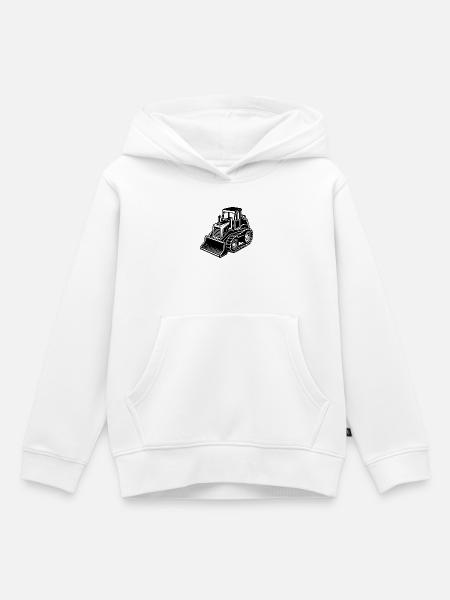 Planierraupe - Kinder Premium Organic Hoodie - Weiß