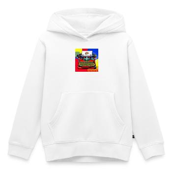 Pop Art Bang Schreibmaschine - Kinder Premium Organic Hoodie - Weiß - Vorne - AI Model Kid Female (0cm)