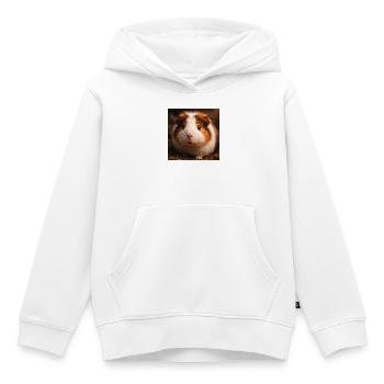 Gros plan de cochon d’Inde dans des tons terreux - Sweat Premium à capuche enfant bio - blanc - Devant - AI Model Kid Female (0cm)