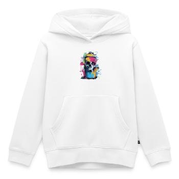 Skull Graffiti Spray Can - Kids Premium Organic Hoodie - white - Front - AI Model Kid Female (0cm)