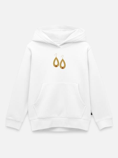 Boho-Tropfengold-Ohrringe - Kinder Premium Organic Hoodie - Weiß