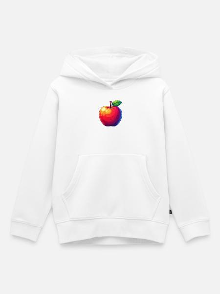 Apfel - Kinder Premium Organic Hoodie - Weiß