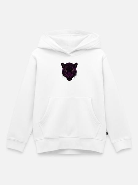 Violetter Tigerkopf - Kinder Premium Organic Hoodie - Weiß