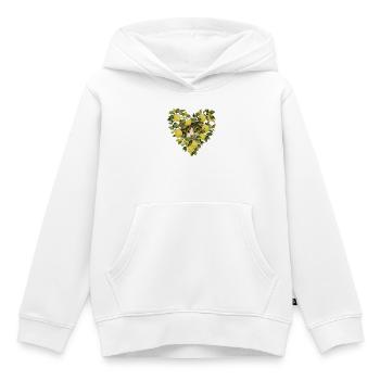 Katze versteckt sich in einem Zitronenherz - Kinder Premium Organic Hoodie - Weiß - Vorne - AI Model Kid Female (0cm)
