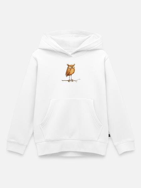 geheimnisvolle Eule - Kinder Premium Organic Hoodie - Weiß