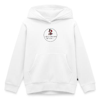 Tente disparue - Sweat Premium à capuche enfant bio - blanc - Devant - AI Model Kid Female (0cm)