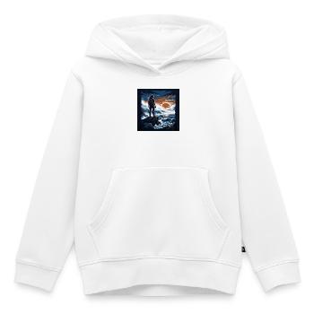 Coucher de soleil au bord de la falaise - Sweat Premium à capuche enfant bio - blanc - Devant - AI Model Kid Female (0cm)