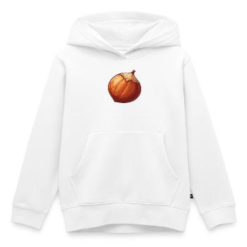 Noisette - Sweat Premium à capuche enfant bio - blanc - Devant - AI Model Kid Female (0cm)