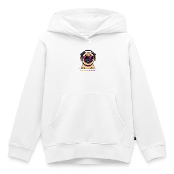 Pug DJ : Trop cool pour aboyer - Sweat Premium à capuche enfant bio - blanc - Devant - AI Model Kid Female (0cm)