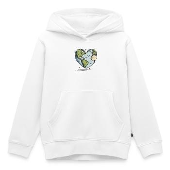 Herz der Erde Globus - Kinder Premium Organic Hoodie - Weiß - Vorne - AI Model Kid Female (0cm)