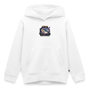 La Comète – Vaisseau 8-Bit - Sweat Premium à capuche enfant bio - blanc - Devant - AI Model Kid Female (0cm)