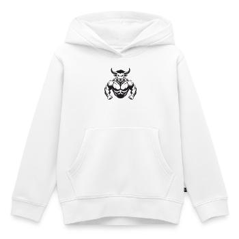 Muscles de taureau Taureau - Sweat Premium à capuche enfant bio - blanc - Devant - AI Model Kid Female (0cm)