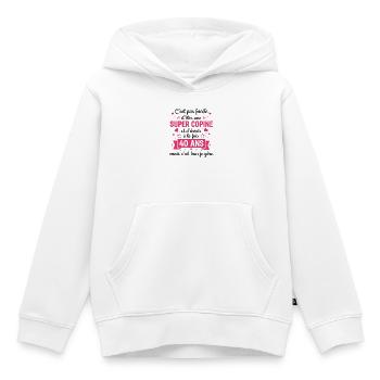 40 Ans Idée Cadeau Humour Anniversaireuper Copine - Sweat Premium à capuche enfant bio - blanc - Devant - AI Model Kid Female (0cm)