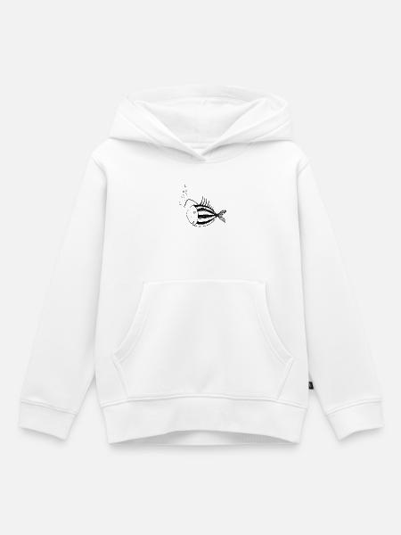 Fisch Lampe - Kinder Premium Organic Hoodie - Weiß