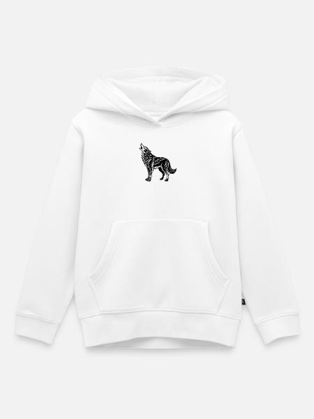 Wolf heult - Kinder Premium Organic Hoodie - Weiß
