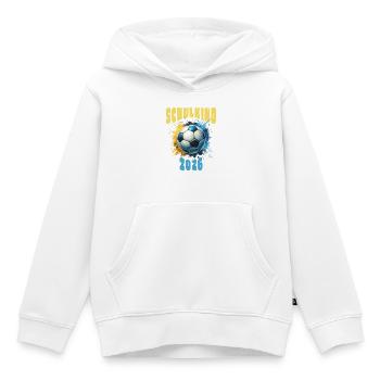 Schulkind 2026 Fußball – Einschulung Erstklässler - Kinder Premium Organic Hoodie - Weiß - Vorne - AI Model Kid Female (0cm)